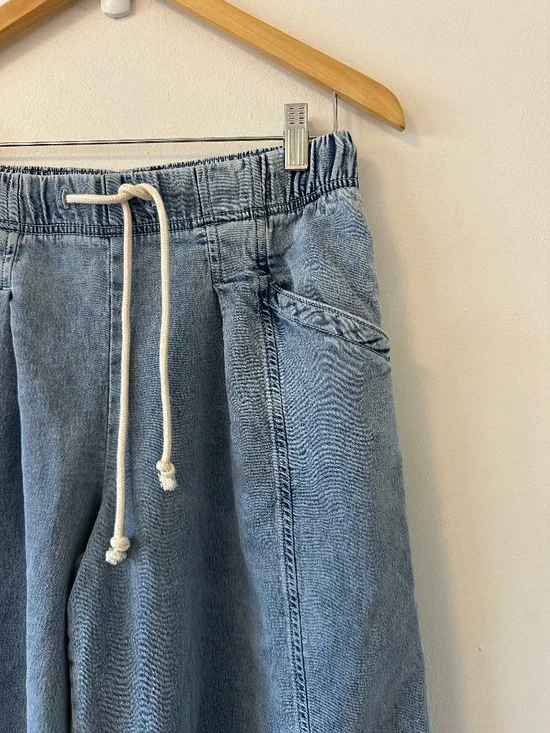 NWT Aerie Daydream Denim Stretch Pull On Trouser in Medium Indigo Wash | Small - Picture 5 of 11